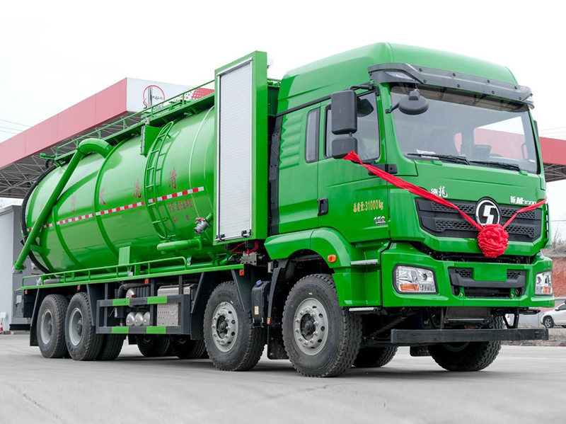 陕汽德龙前四后八清洗吸污车